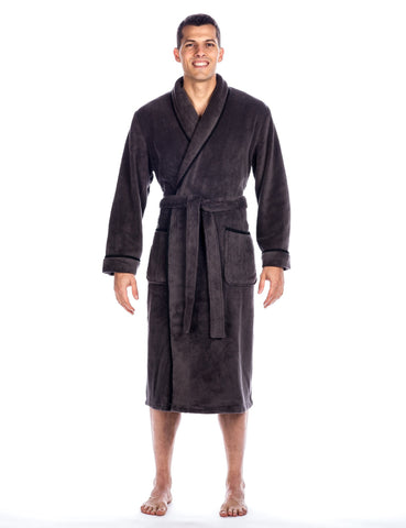 Men's Premium Coral Fleece Plush Spa/Bath Robe