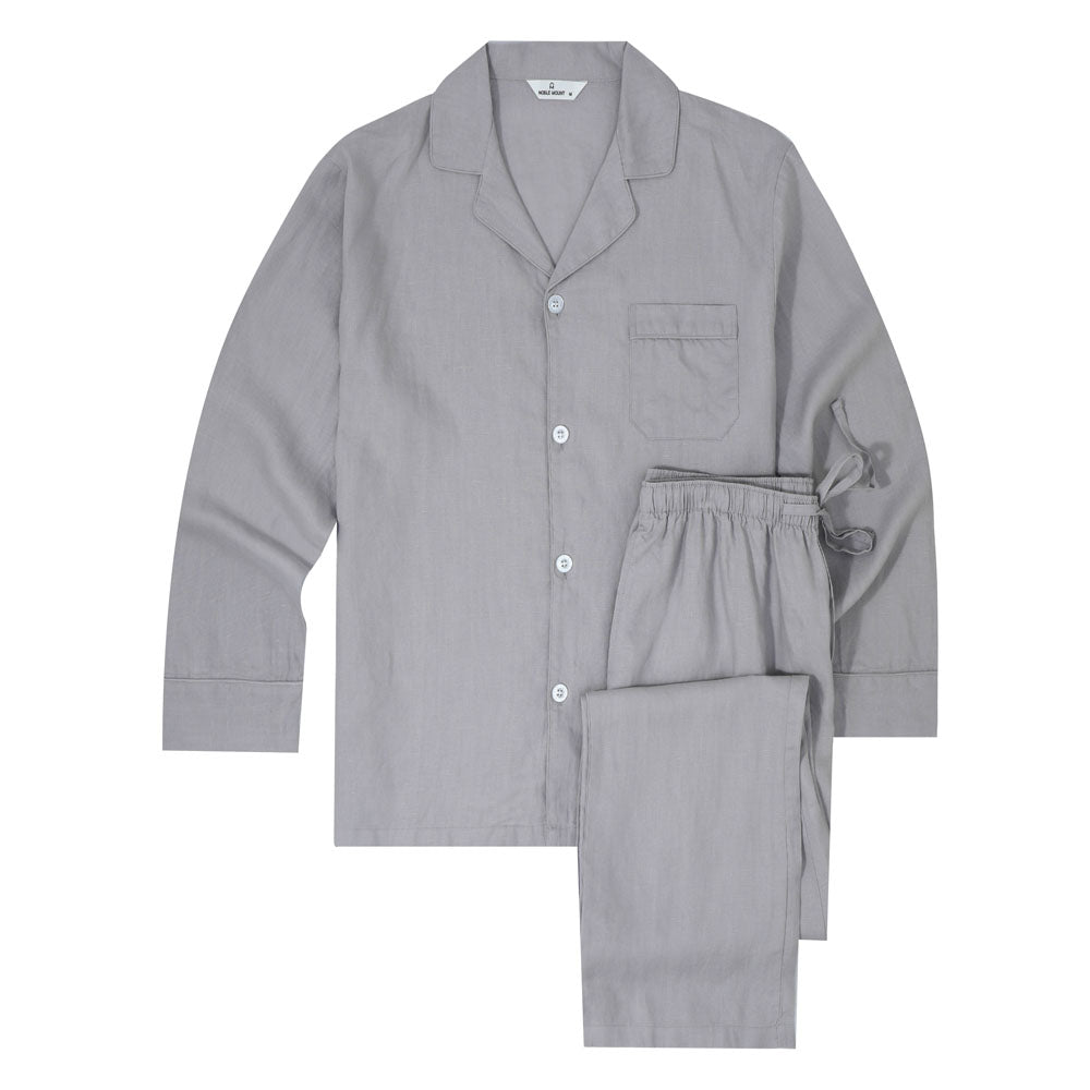 Noble Mount 100% Linen Men's Pajama Set for Summer