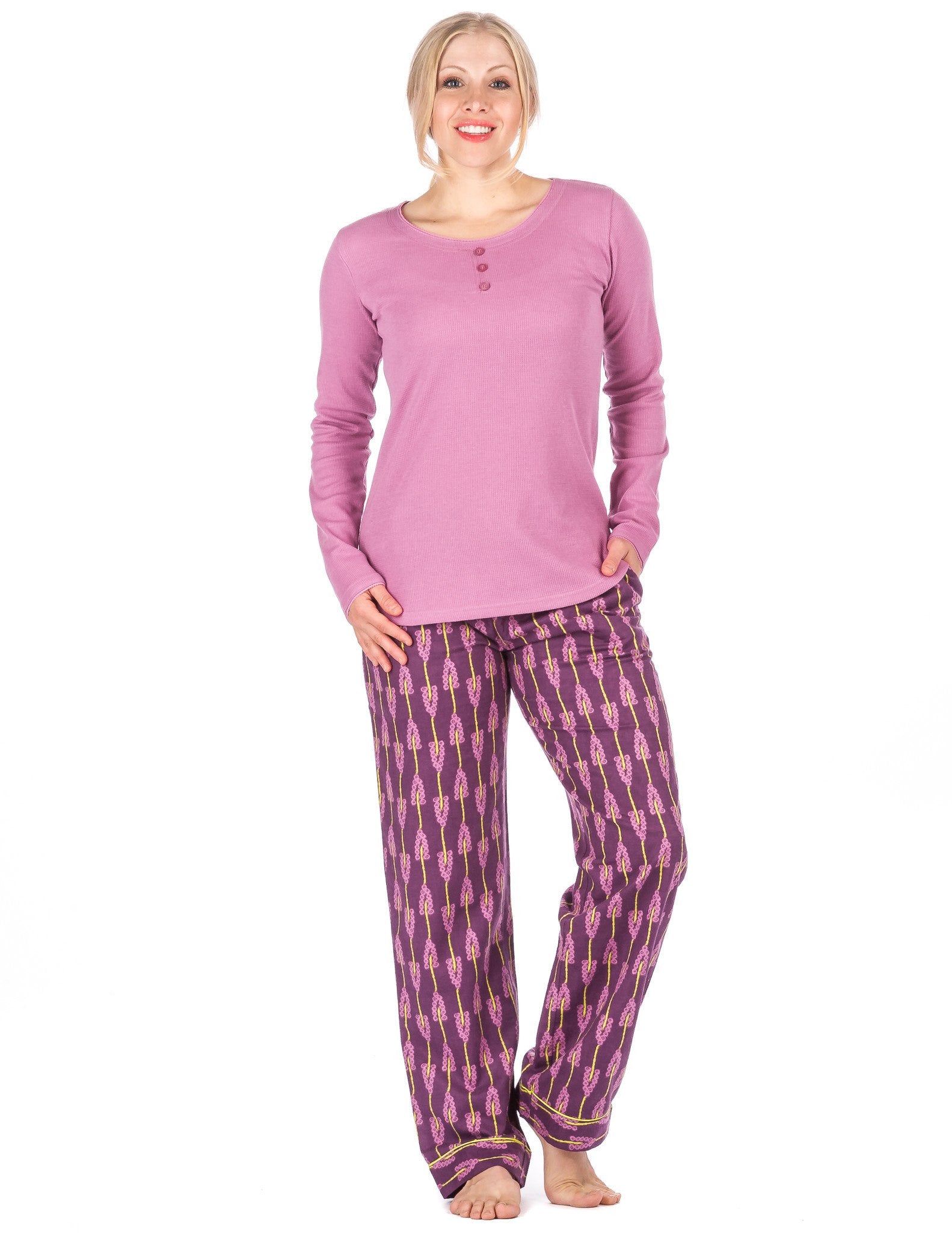 Womens Premium 100% Cotton Flannel Loungewear Set - Relaxed Fit