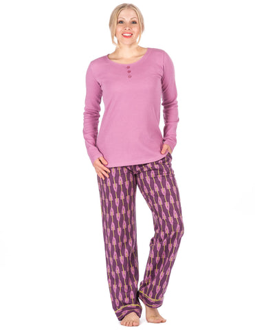Womens Premium 100% Cotton Flannel Loungewear Set - Relaxed Fit