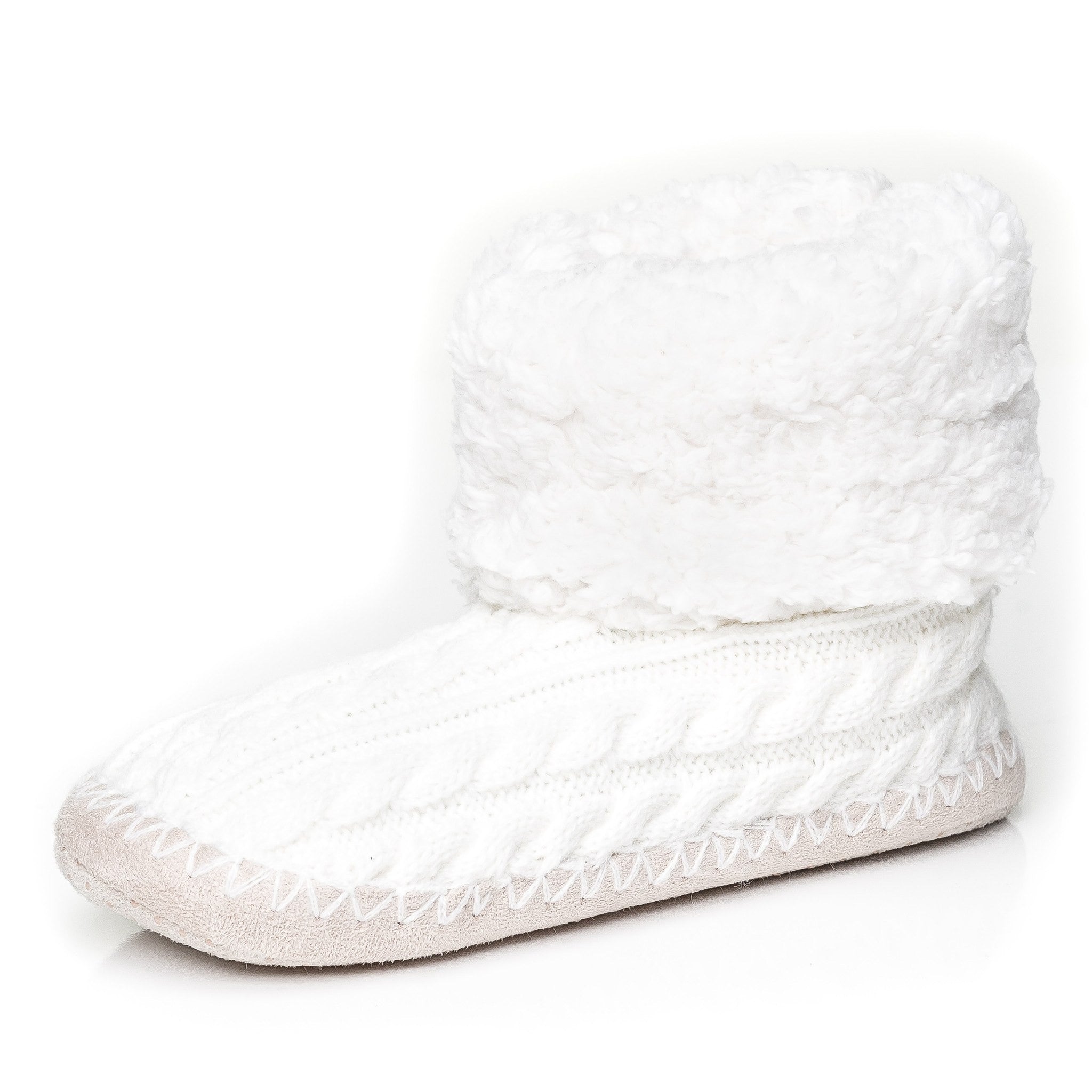 Women's Fuzzy Delight Cable Knit Indoor Short Boot Slippers