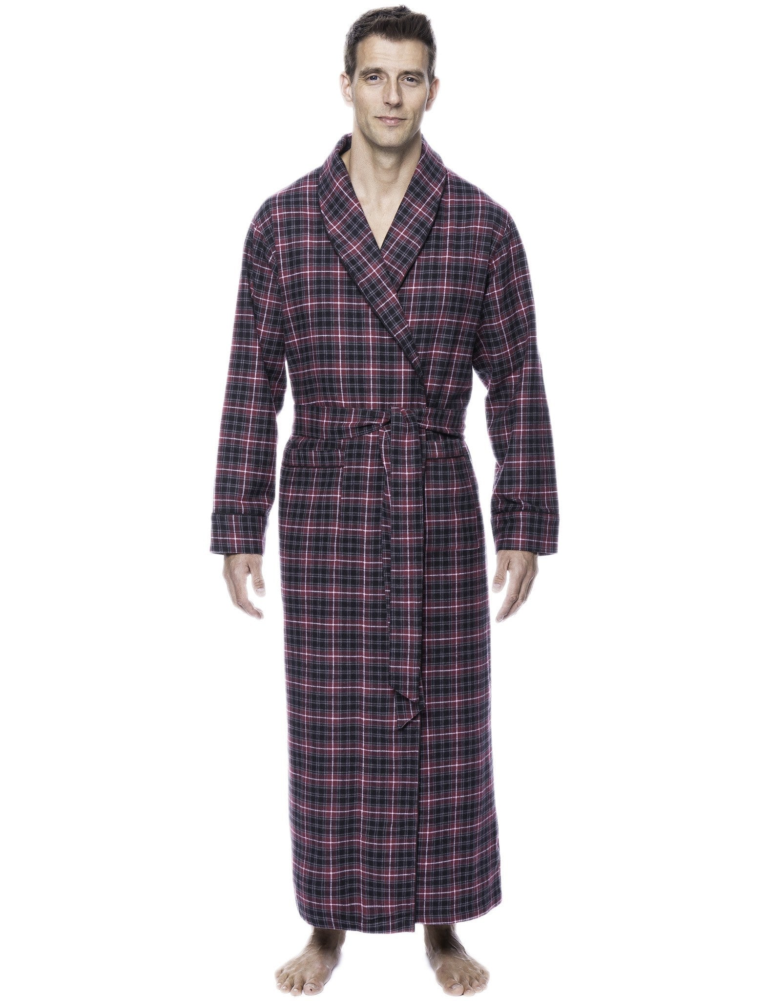 Men's Premium 100% Cotton Flannel Long Robe