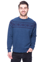 Box-Packaged Tocco Reale Men's 100% Cotton Crew Neck Sweater with Fair Isle Stripe
