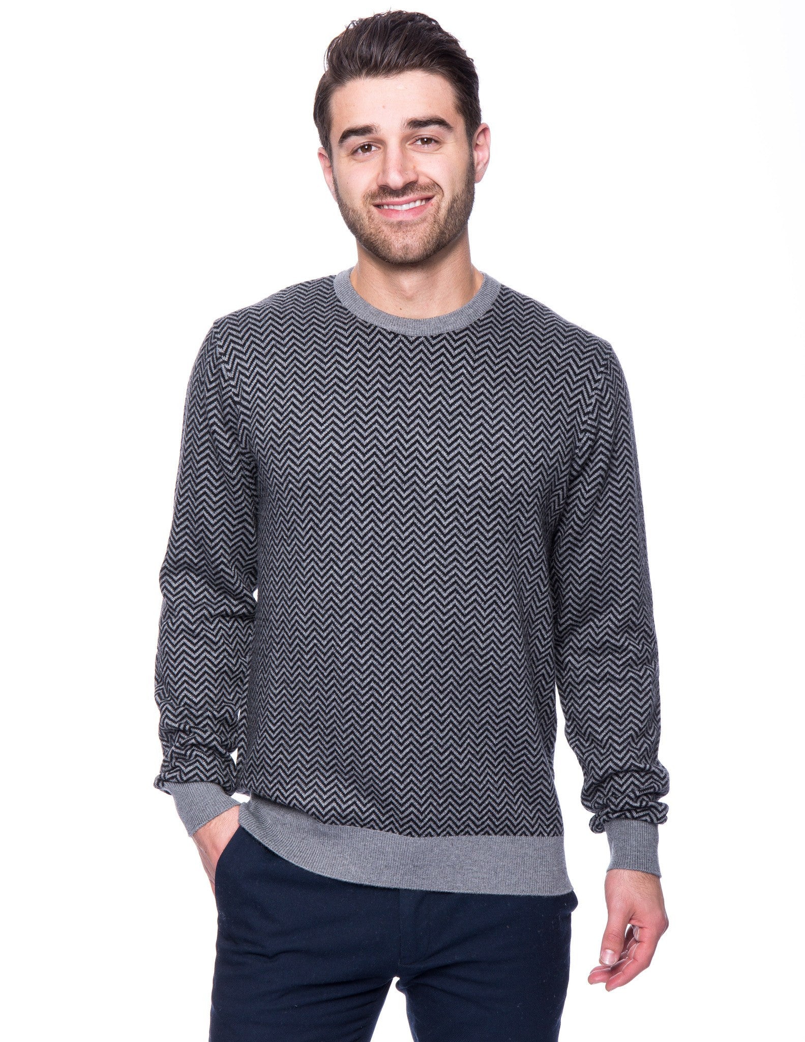 Box-Packaged Tocco Reale Men's Cashmere Blend Crew Neck Sweater