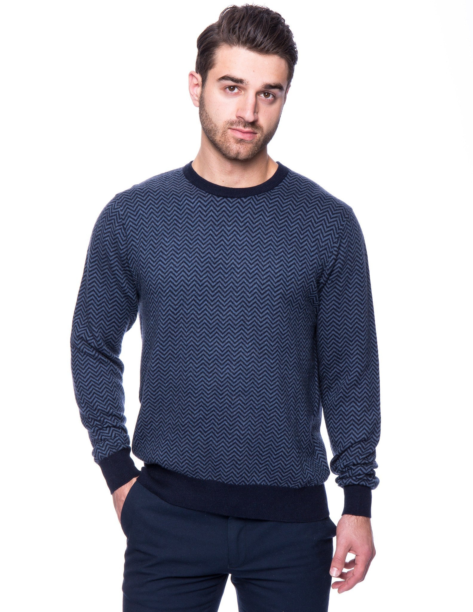 Chevron Navy/Denim