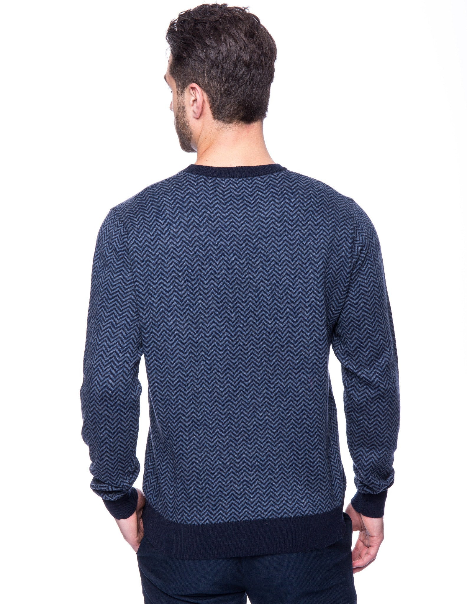 Chevron Navy/Denim
