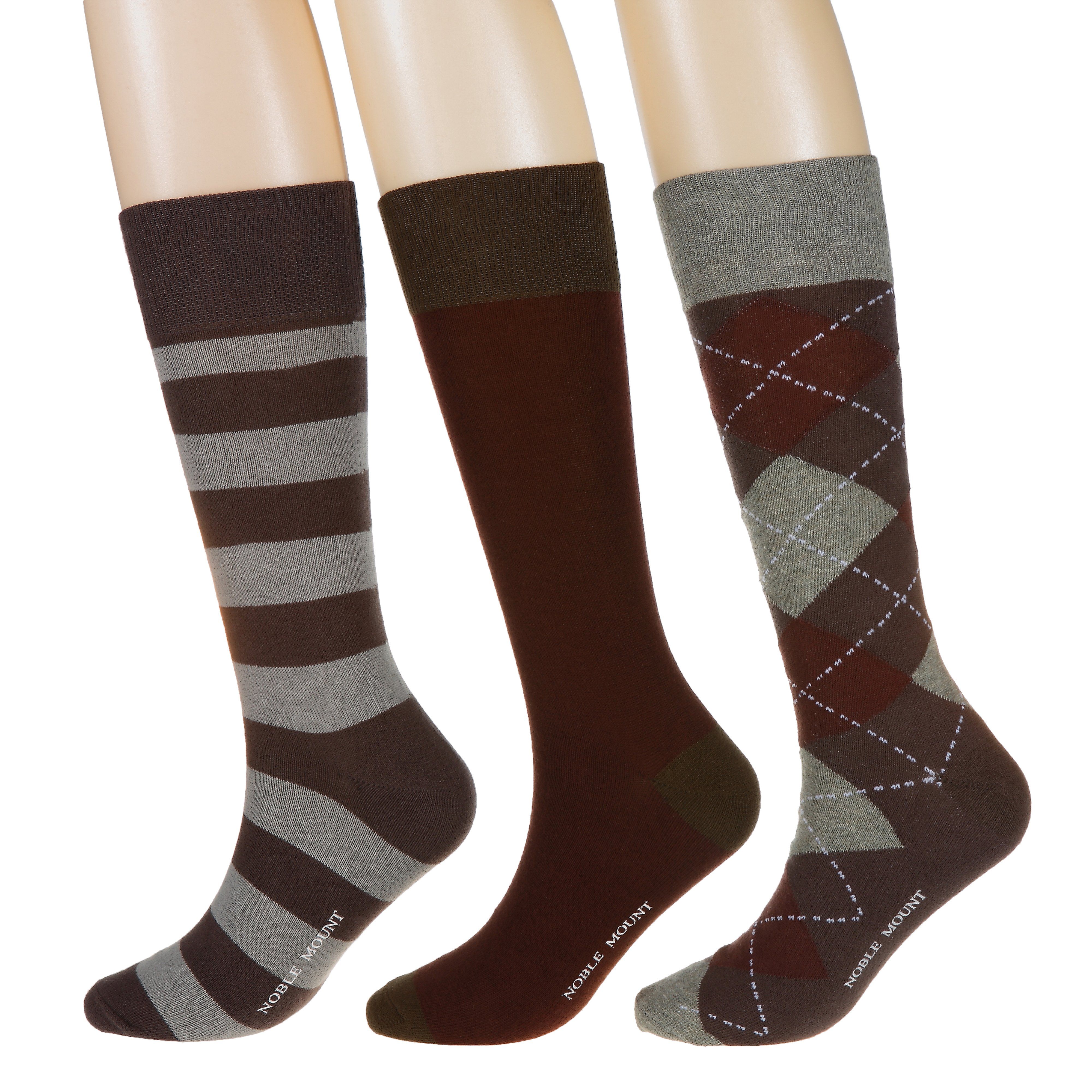 Men's Combed Cotton Dress Socks 3-Pack