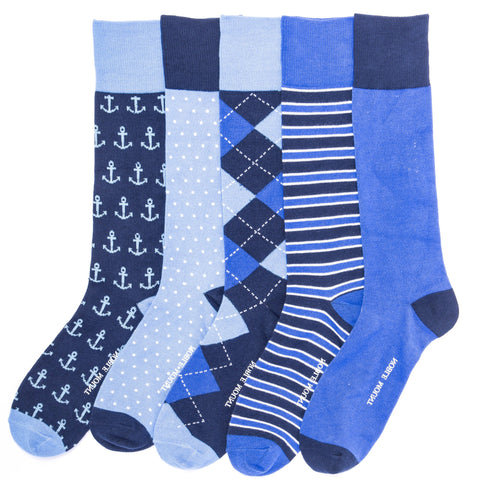 Men's Combed Cotton Weekday Dress Socks 5-Pack