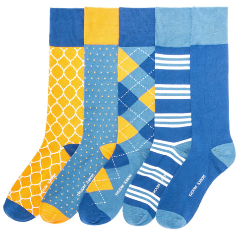 Men's Combed Cotton Weekday Dress Socks 5-Pack