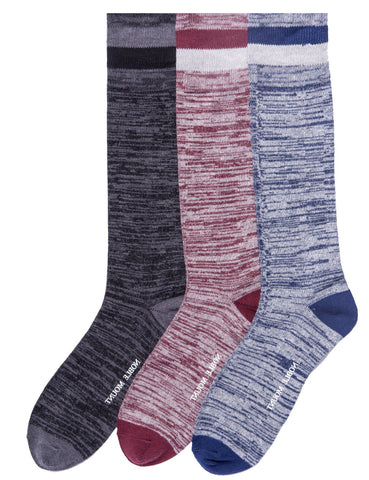 Men's 100% Acrylic Soft Marled Dress Socks 3-Pack