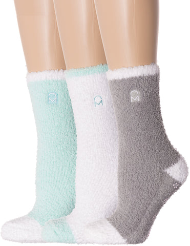 Women's (3 Pairs) Soft Anti-Skid Fuzzy Winter Crew Socks