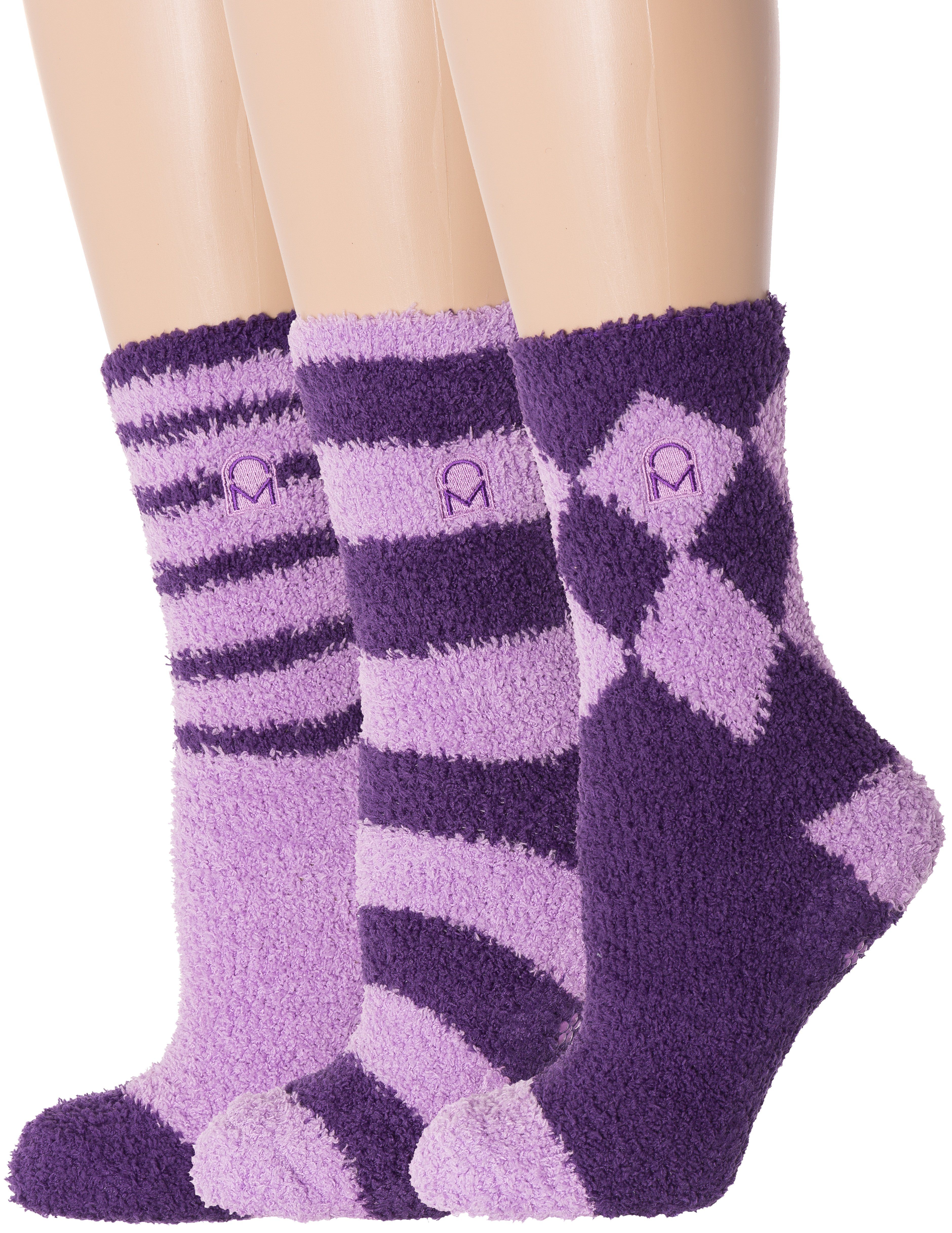 Women's (3 Pairs) Soft Anti-Skid Fuzzy Winter Crew Socks – Noble Mount