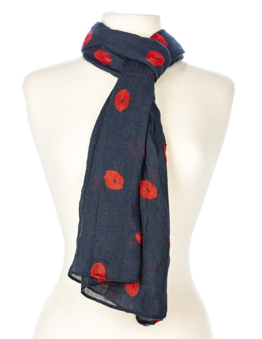 Embroidered Kisses Spring Scarf