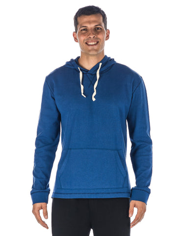 Men's Solid Thermal Lounge Hoodie - with Contrast Stitching