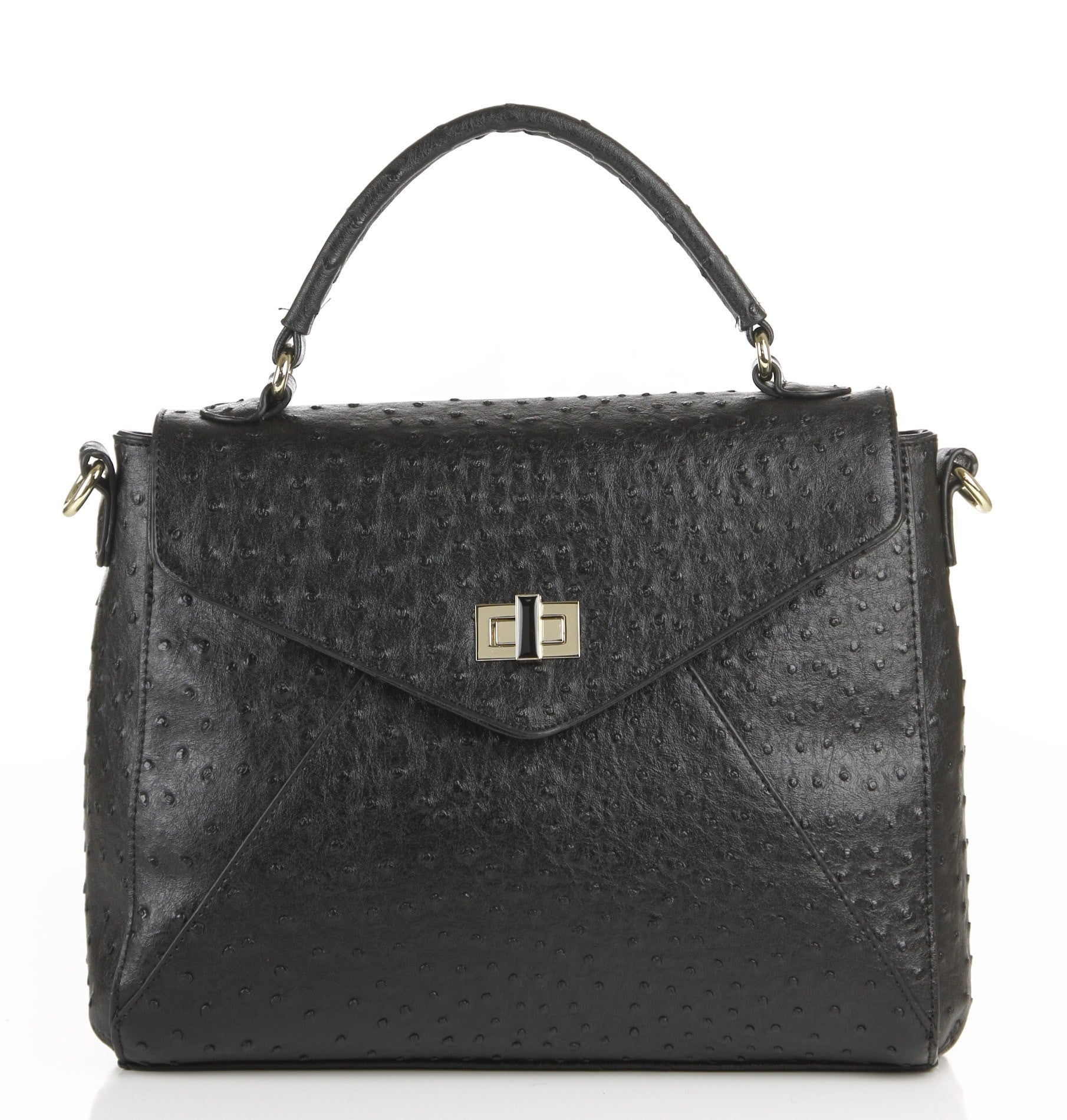 Ostrich Finish Envelope Satchel Bag