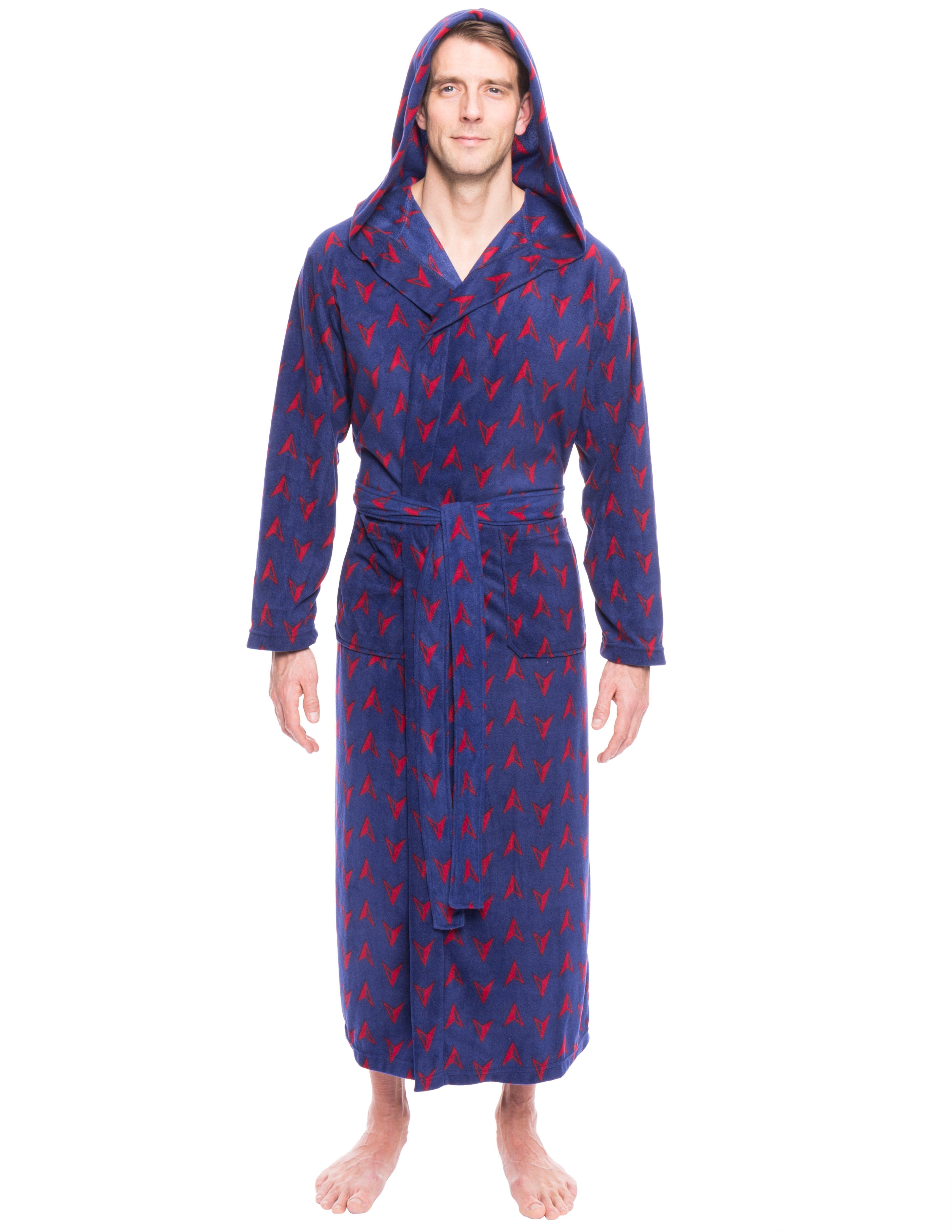 Men's Microfleece Hooded Robe