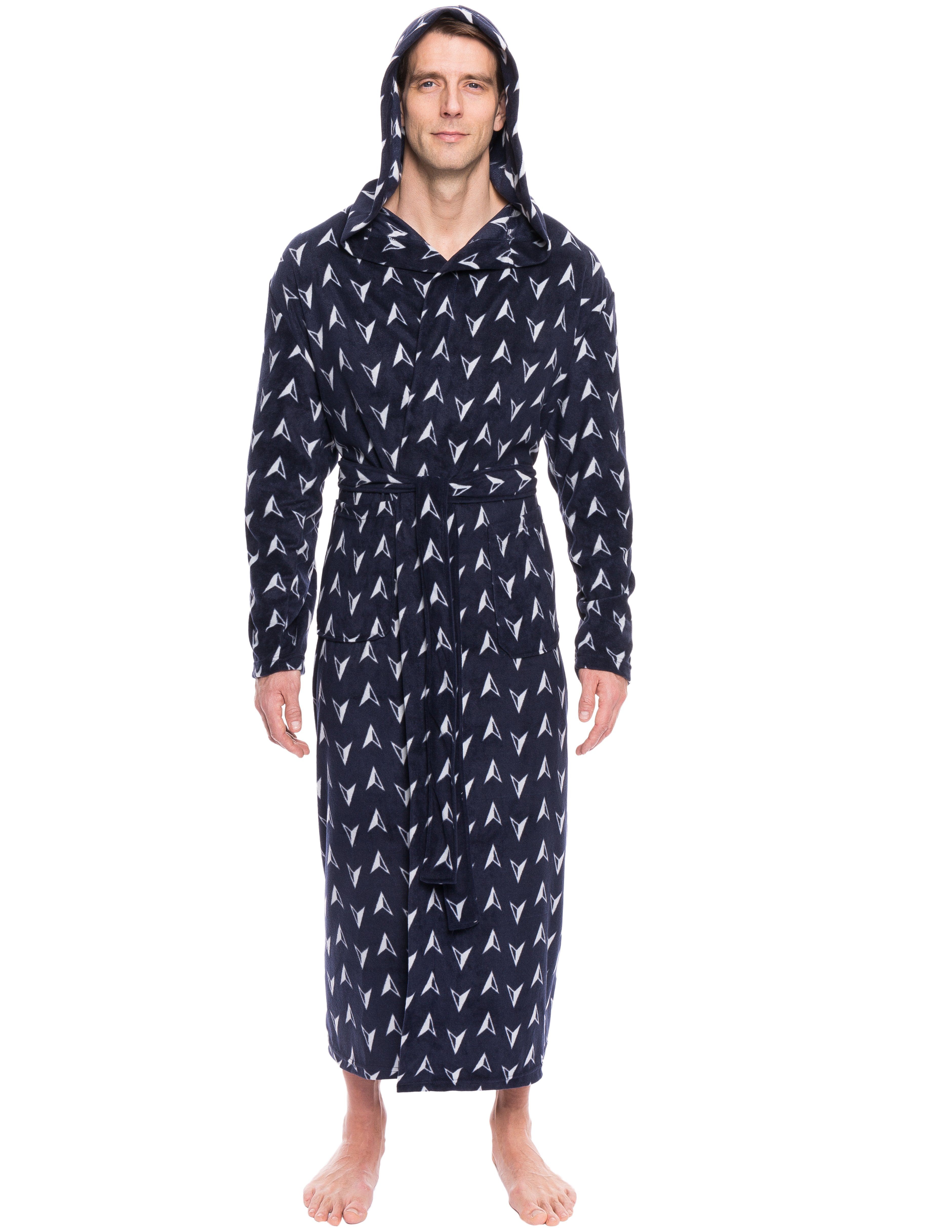 Men's Microfleece Hooded Robe