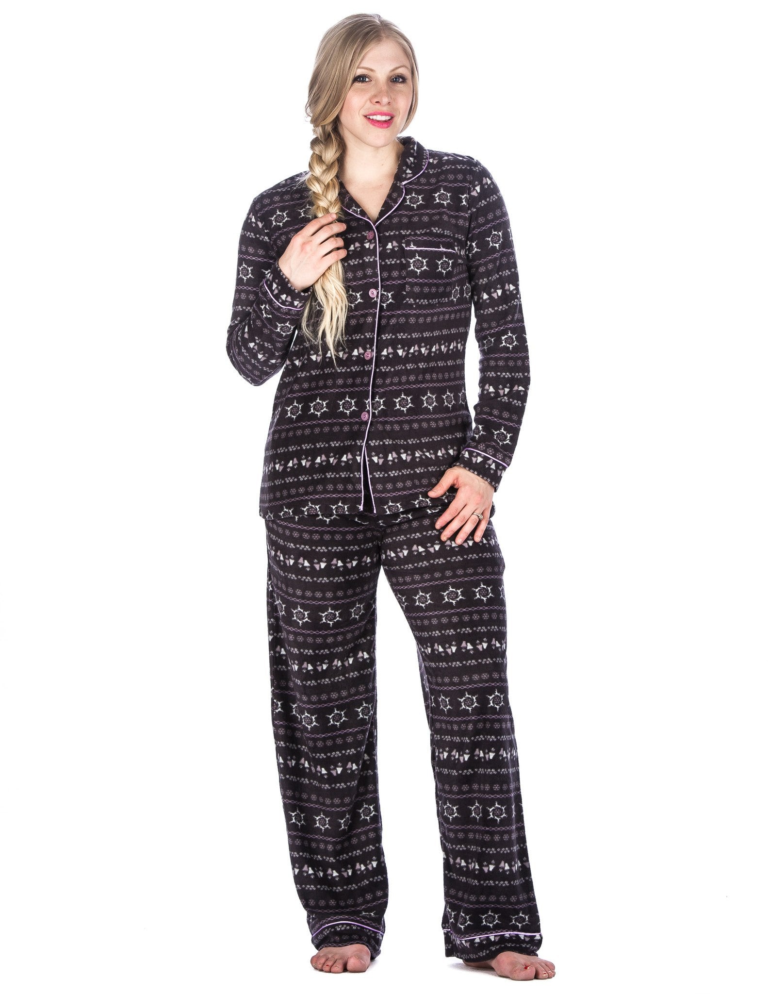 Noble Mount Women s Microfleece Pajama Sleepwear Set