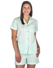 Women's Premium 100% Cotton Poplin Short Pajama Set