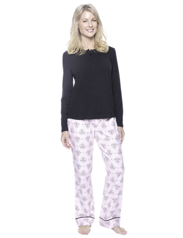 Womens Premium 100% Cotton Flannel/Thermal Loungewear Set