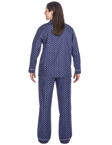 Womens 100% Cotton Flannel Pajama Sleepwear Set - Relaxed Fit