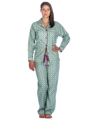 Womens 100% Cotton Flannel Pajama Sleepwear Set - Relaxed Fit