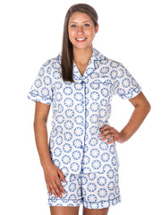 Women's Premium 100% Cotton Poplin Short Pajama Set