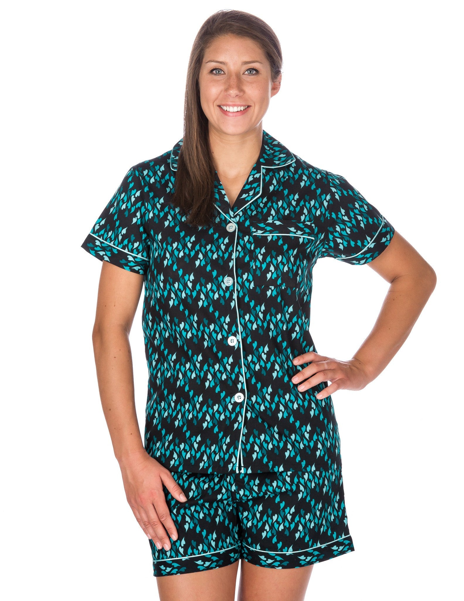 100 cotton women's pajama short set sale