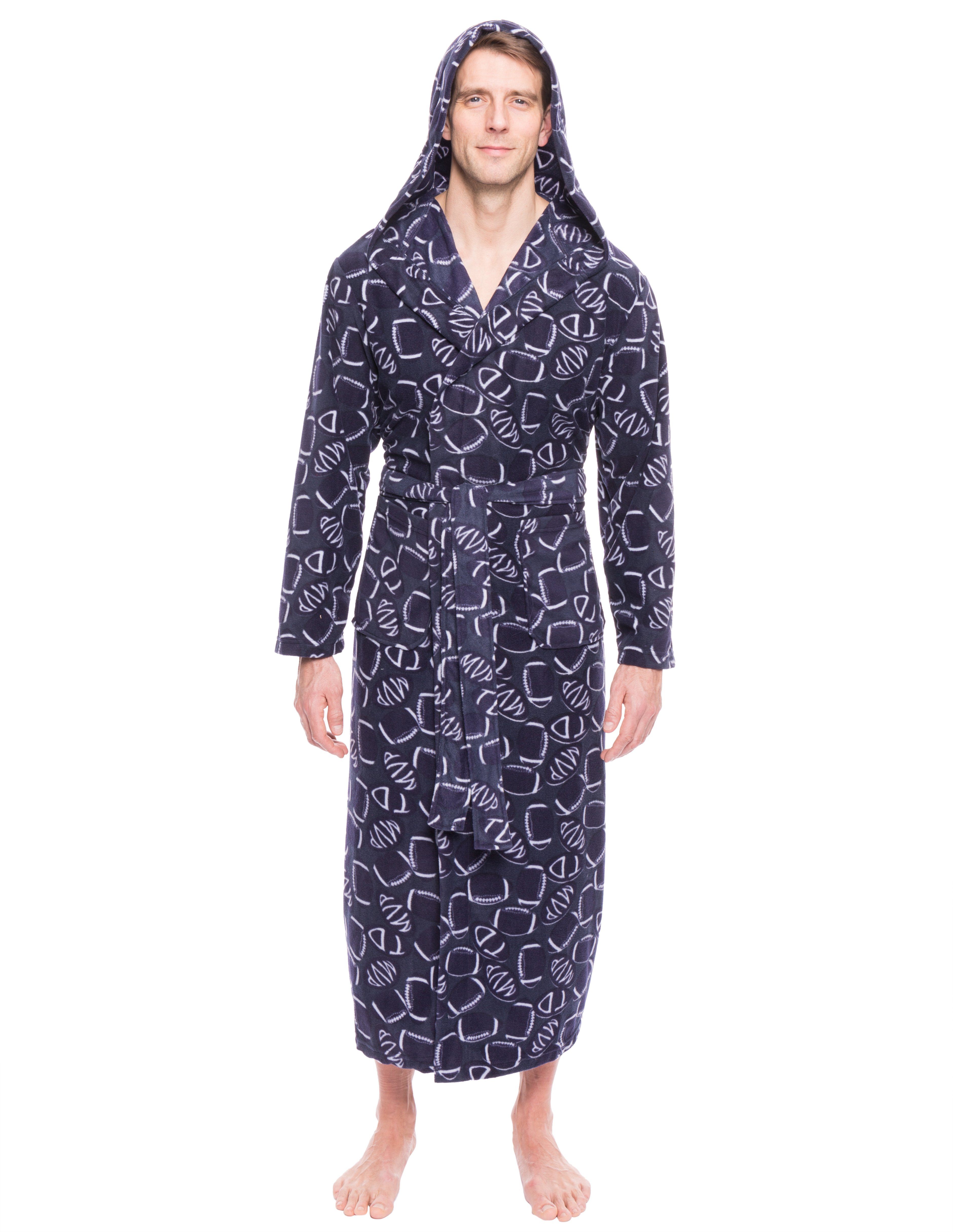 Men's Microfleece Hooded Robe