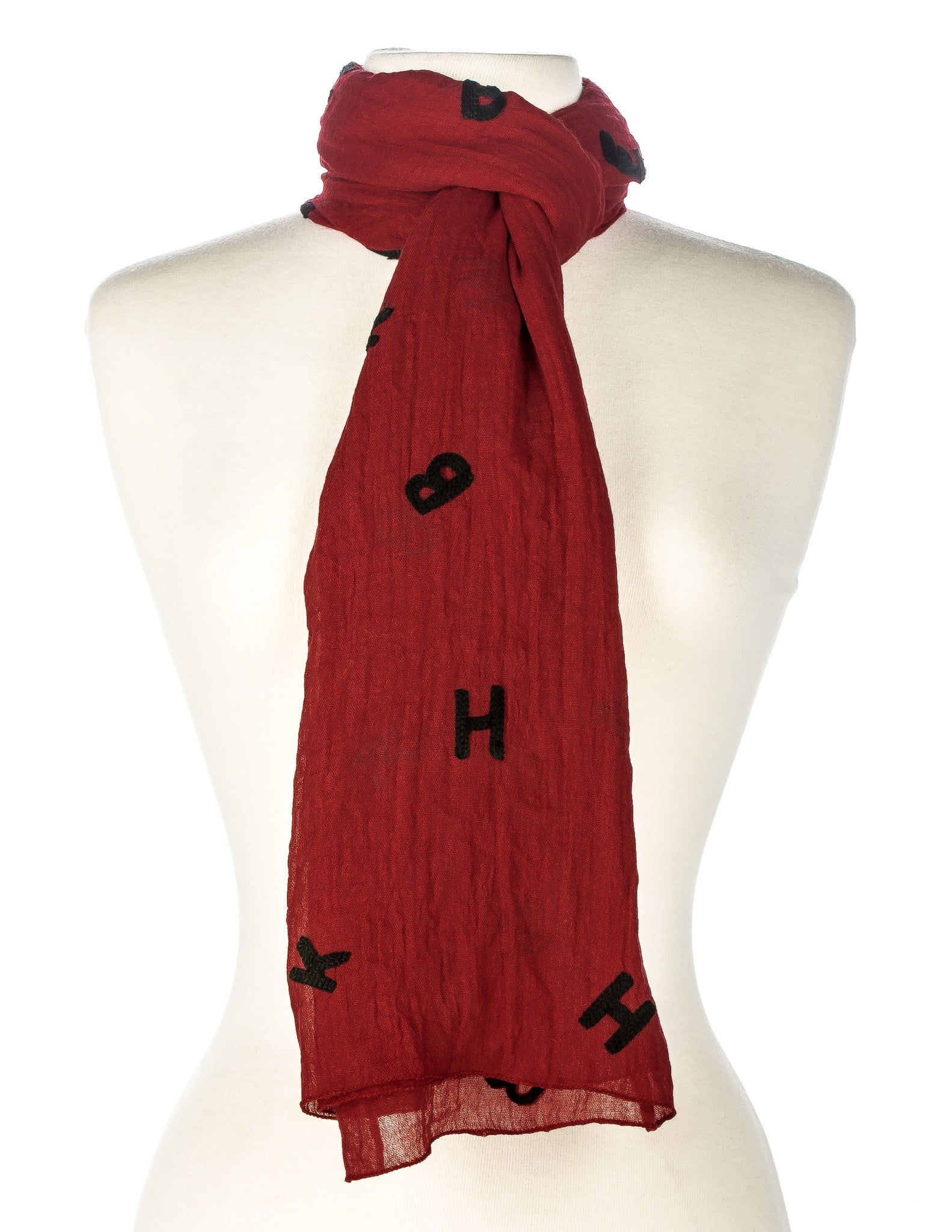 Embroidered Alphabets Spring Scarf
