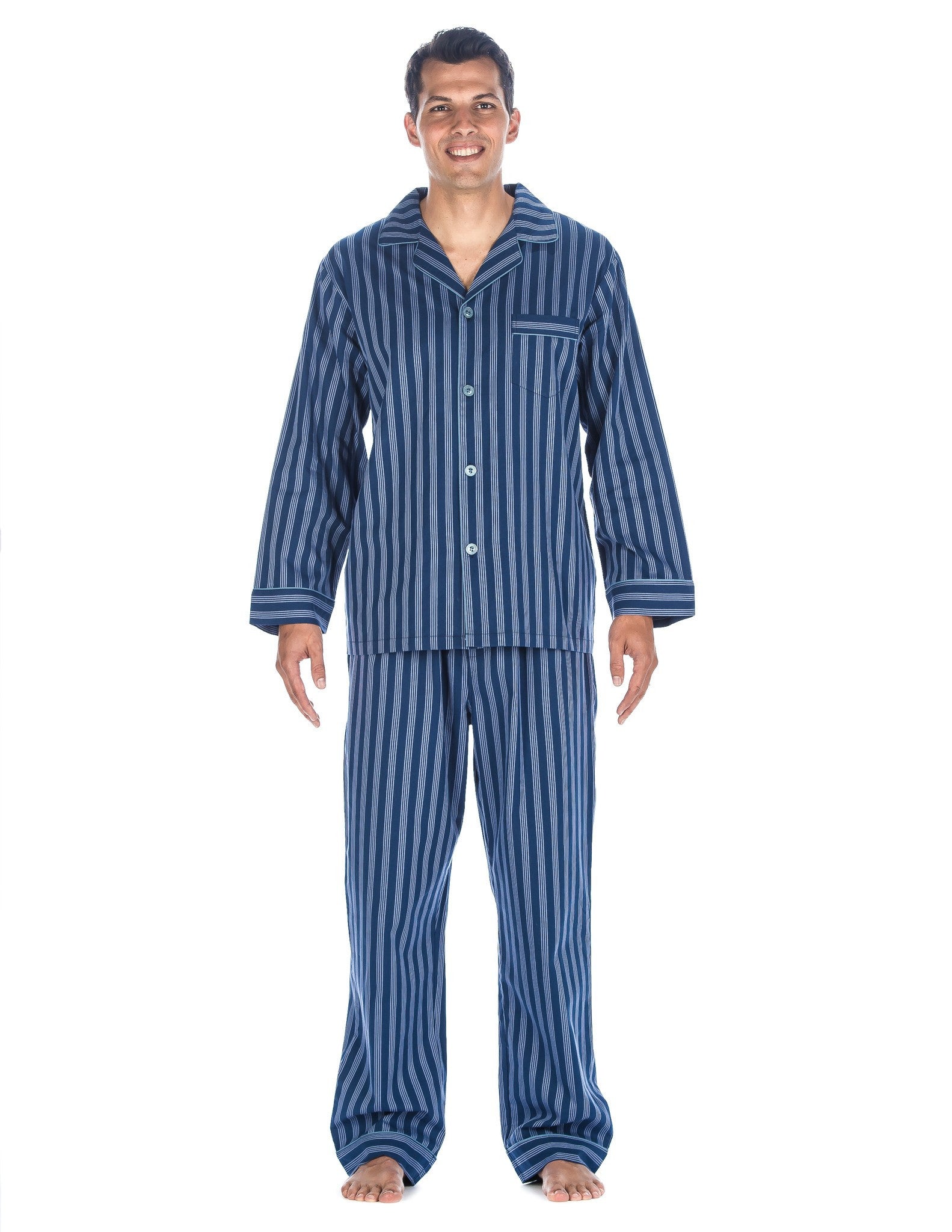 Noble Mount Mens Premium 100% Cotton Woven Pajama Sleepwear Set