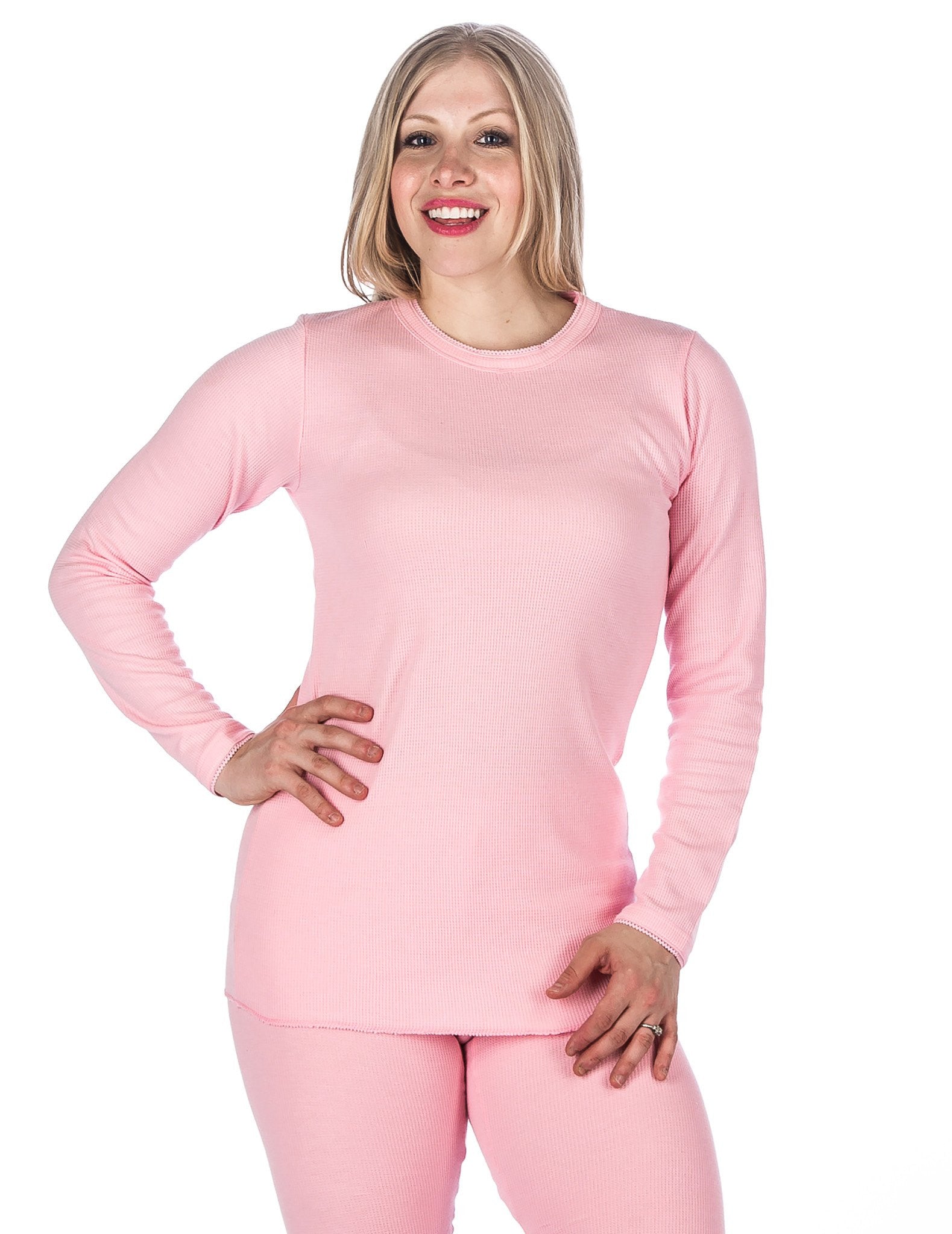 Women's Classic Waffle Knit Thermal Crew Top
