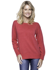 Box-Packaged Tocco Reale Women's Cashmere Blend Crew Neck Sweater with Drop Shoulder