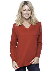 Box-Packaged Tocco Reale Women's Cashmere Blend Deep V-Neck Sweater