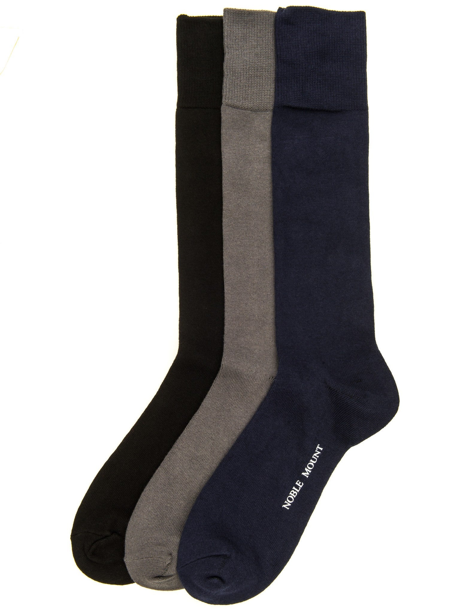 Noble Mount Men's Combed Cotton Dress Socks 3-Pack