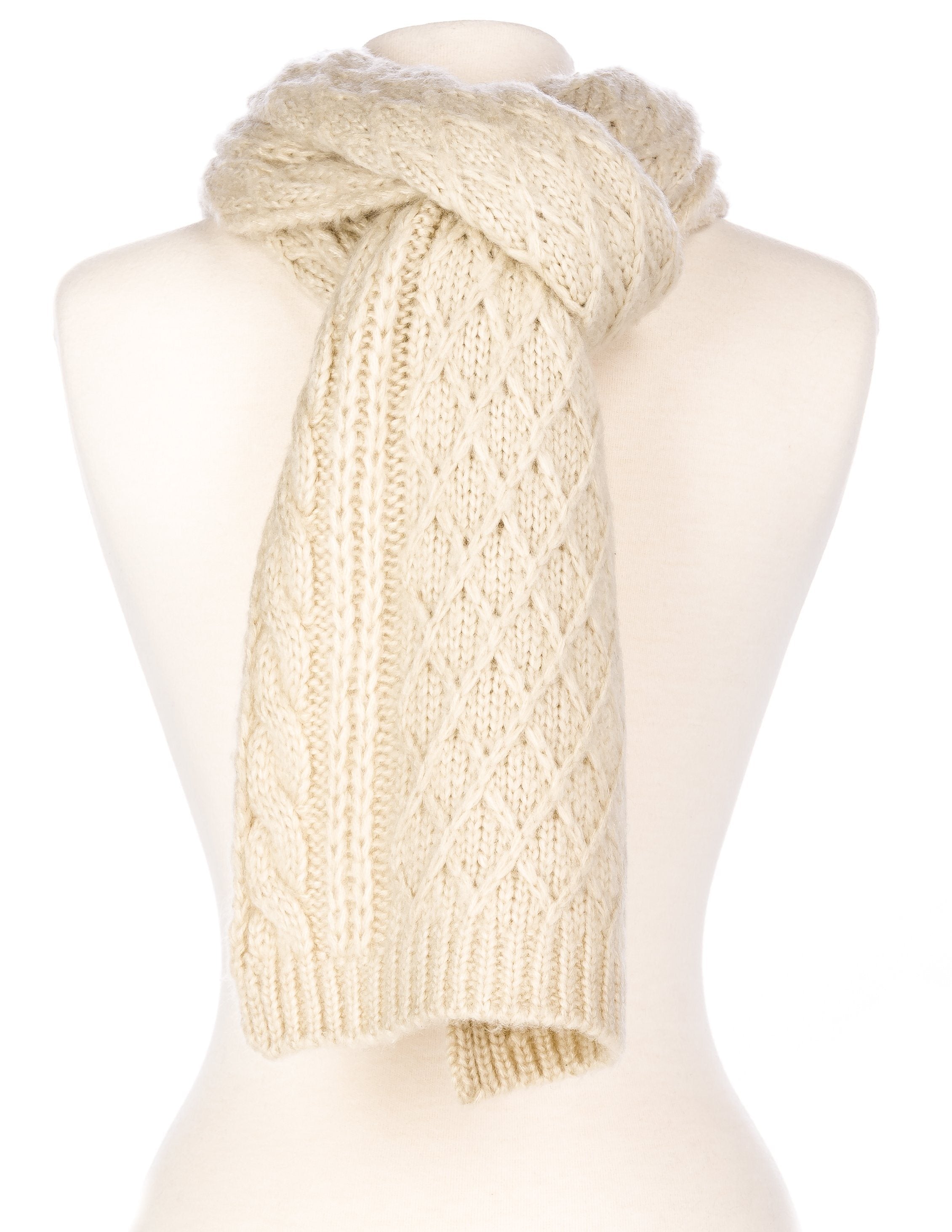 Noble Mount Mens Super-Soft Cable Knit Avalanche Scarf and Hat Set