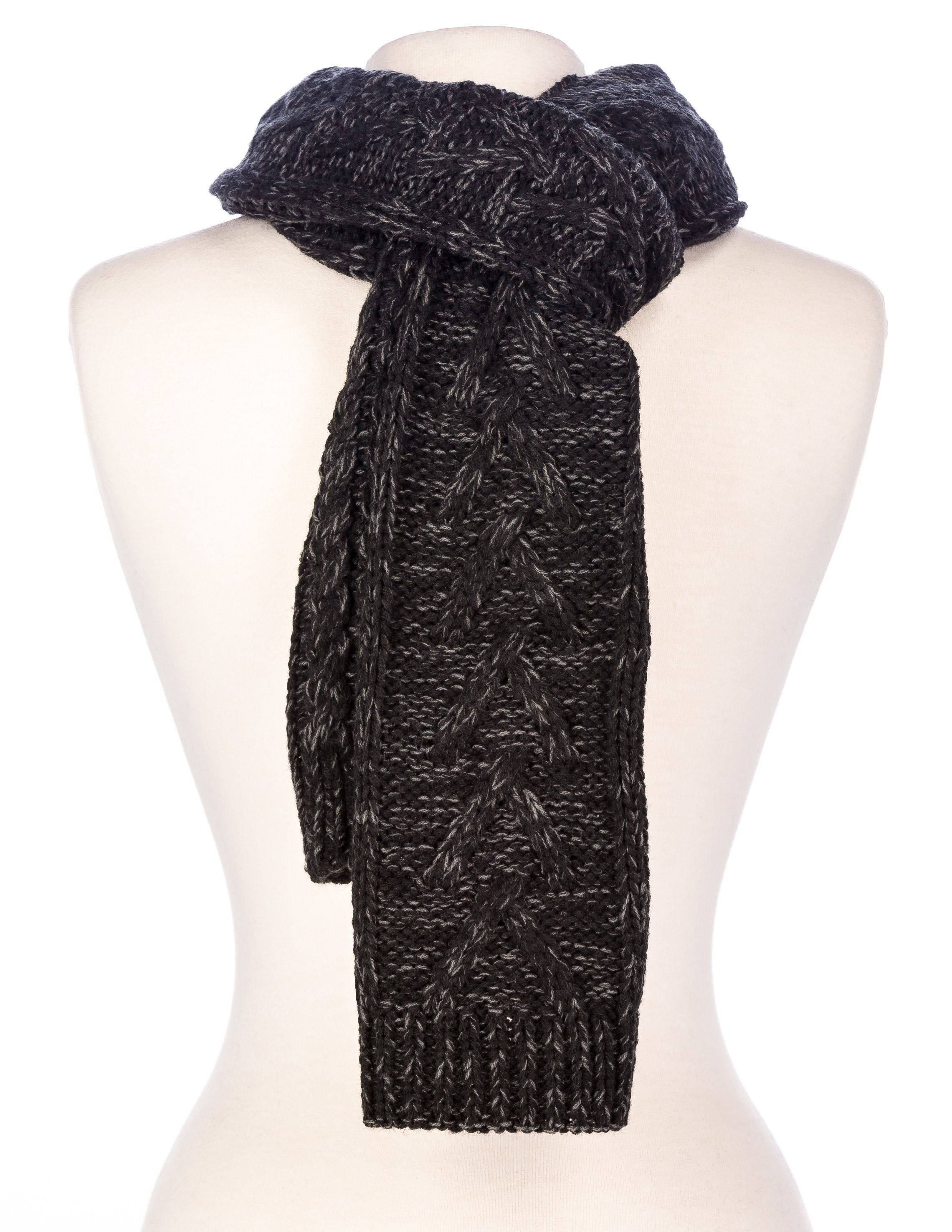 Noble Mount Mens Two-Tone Cable Knit Chillbuster Winter Scarf