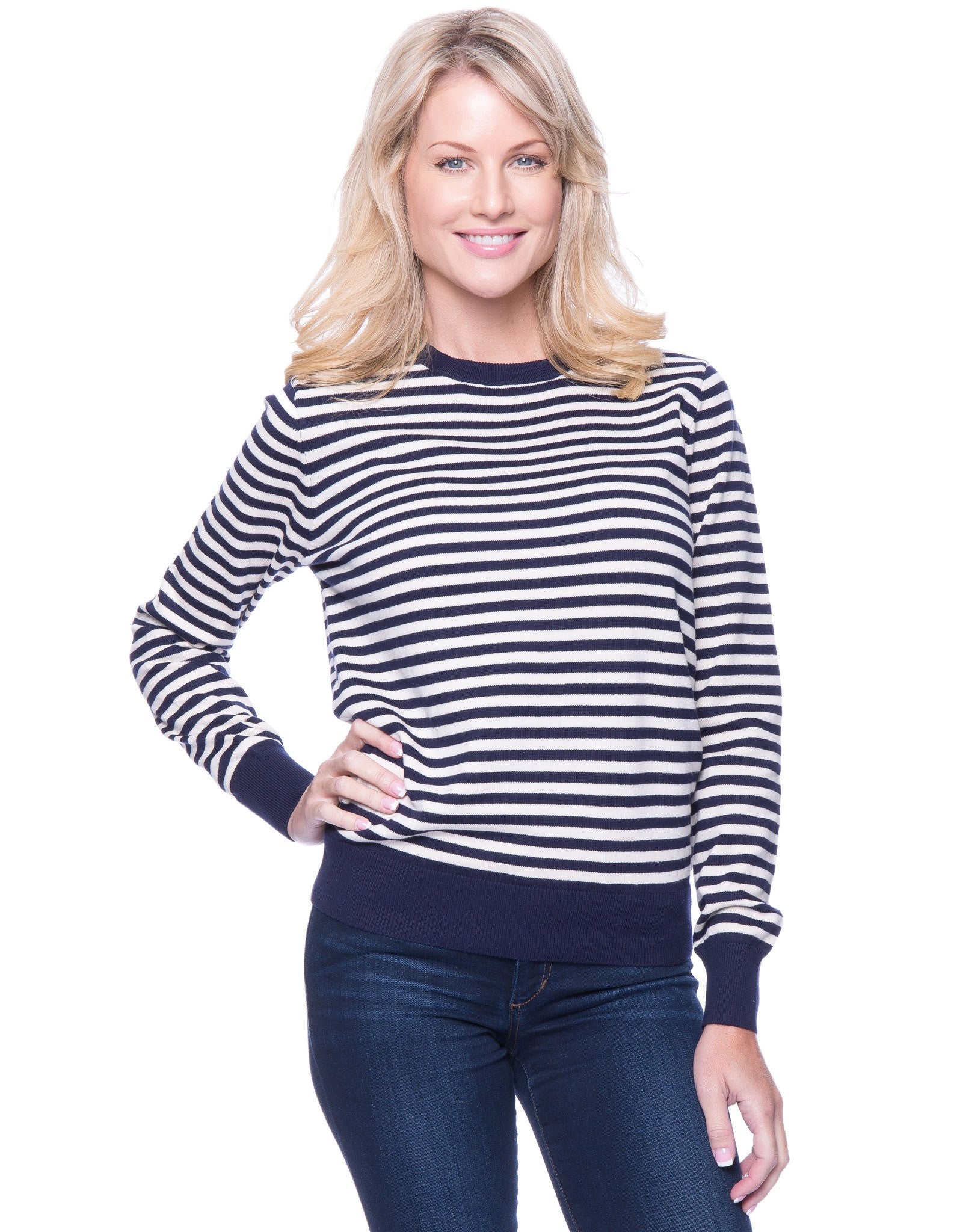 Box-Packaged Tocco Reale Women's Premium Cotton Crew Neck Sweater