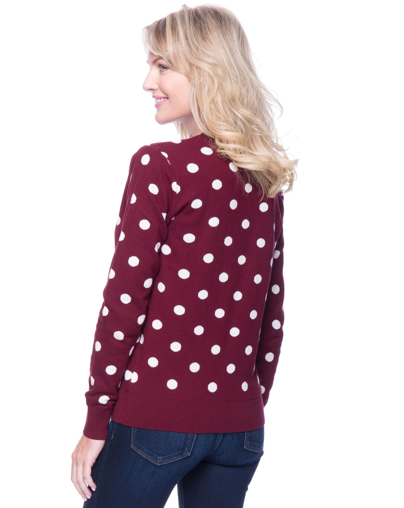 Polka Dots Bordeaux/Ivory