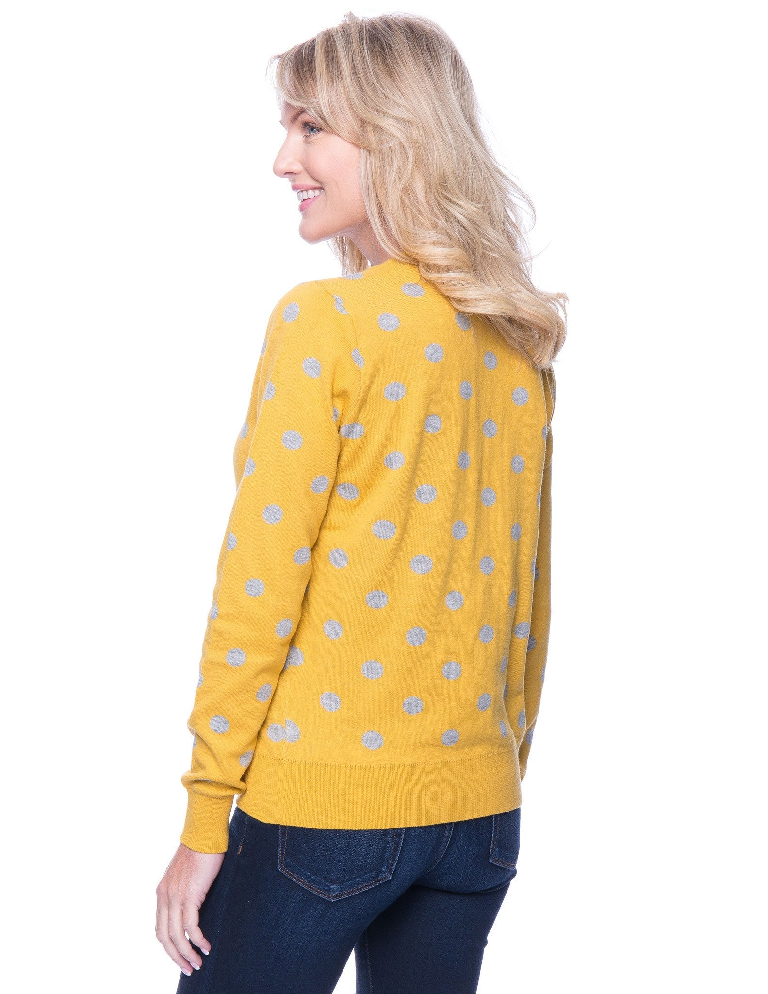 Polka Dots Mustard/Heather Grey