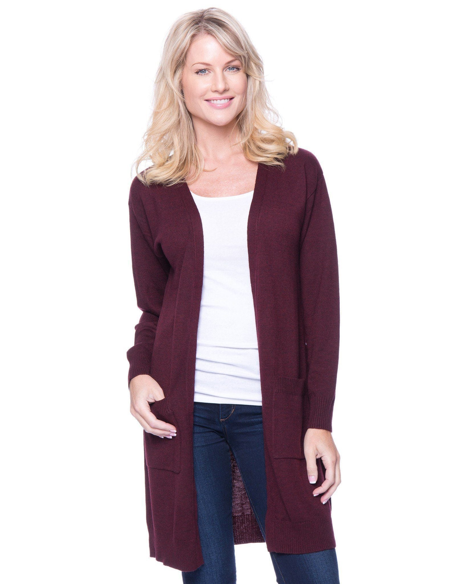Box Packaged Tocco Reale Women s Wool Blend Long Open Cardigan