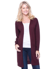 Box-Packaged Tocco Reale Women's Wool Blend Long Open Cardigan