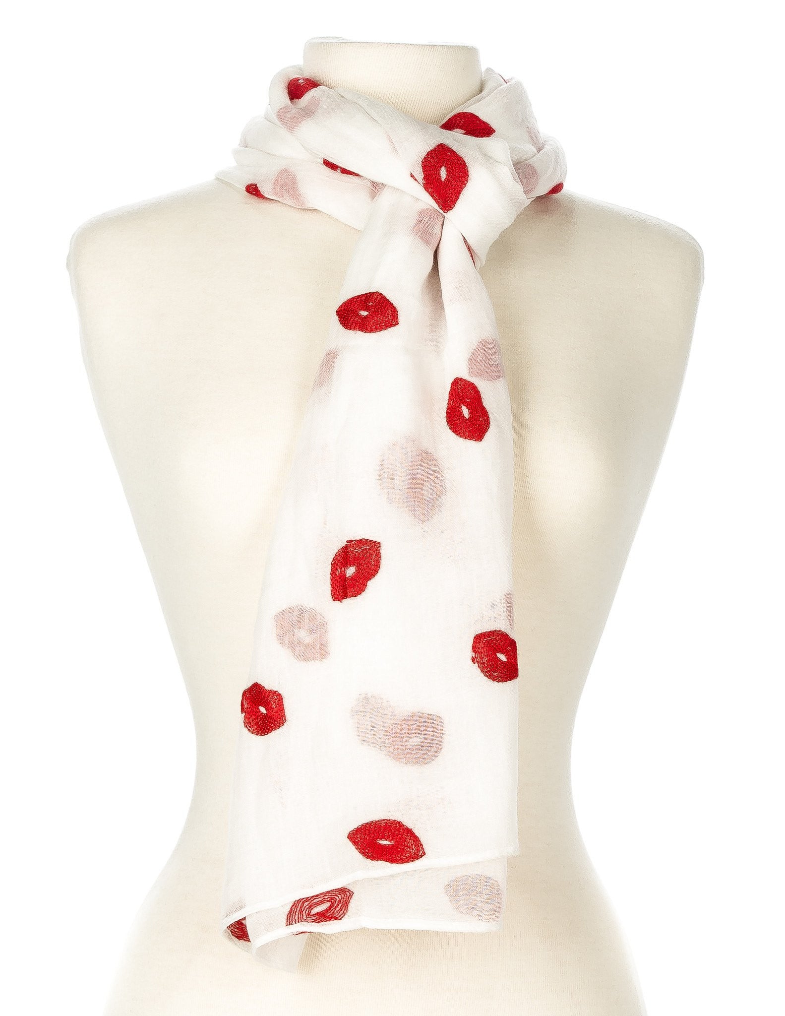 Embroidered Kisses Spring Scarf