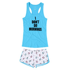 Women's Soft Knit 100% Cotton Jersey Short Tank-Sleep Set