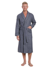 Mens Robe - Premium 100% Cotton Flannel Robe