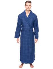 Men's Premium 100% Cotton Flannel Fleece Lined Robe
