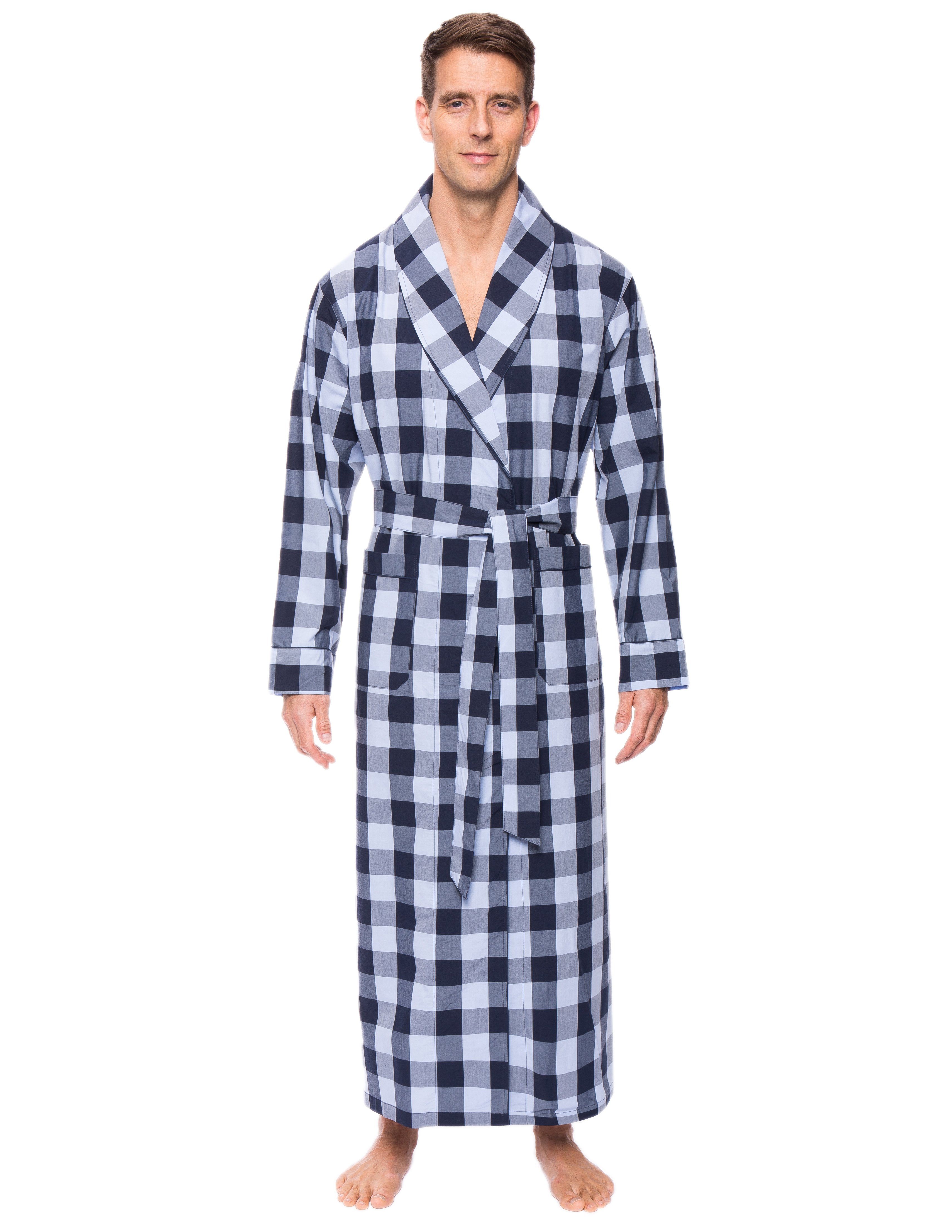 Mens Premium 100% Cotton Full-Length Robe