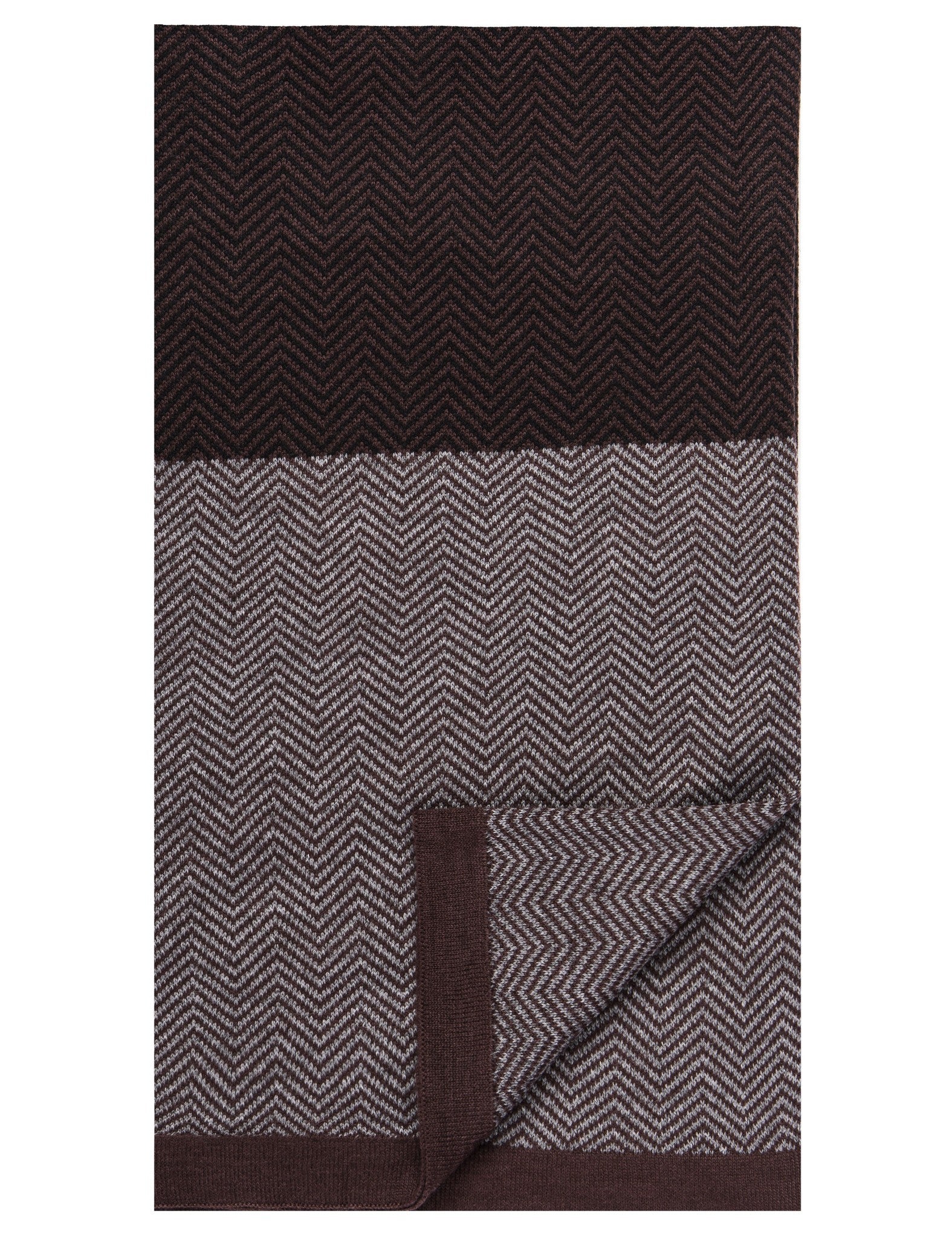 Men's Uptown Premium Knit Color Blocked Herringbone Scarf