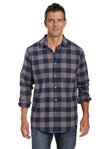 Mens 100% Cotton Flannel Shirt - Regular Fit