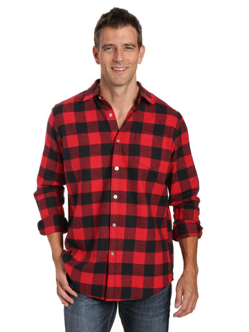 Mens 100% Cotton Flannel Shirt - Regular Fit